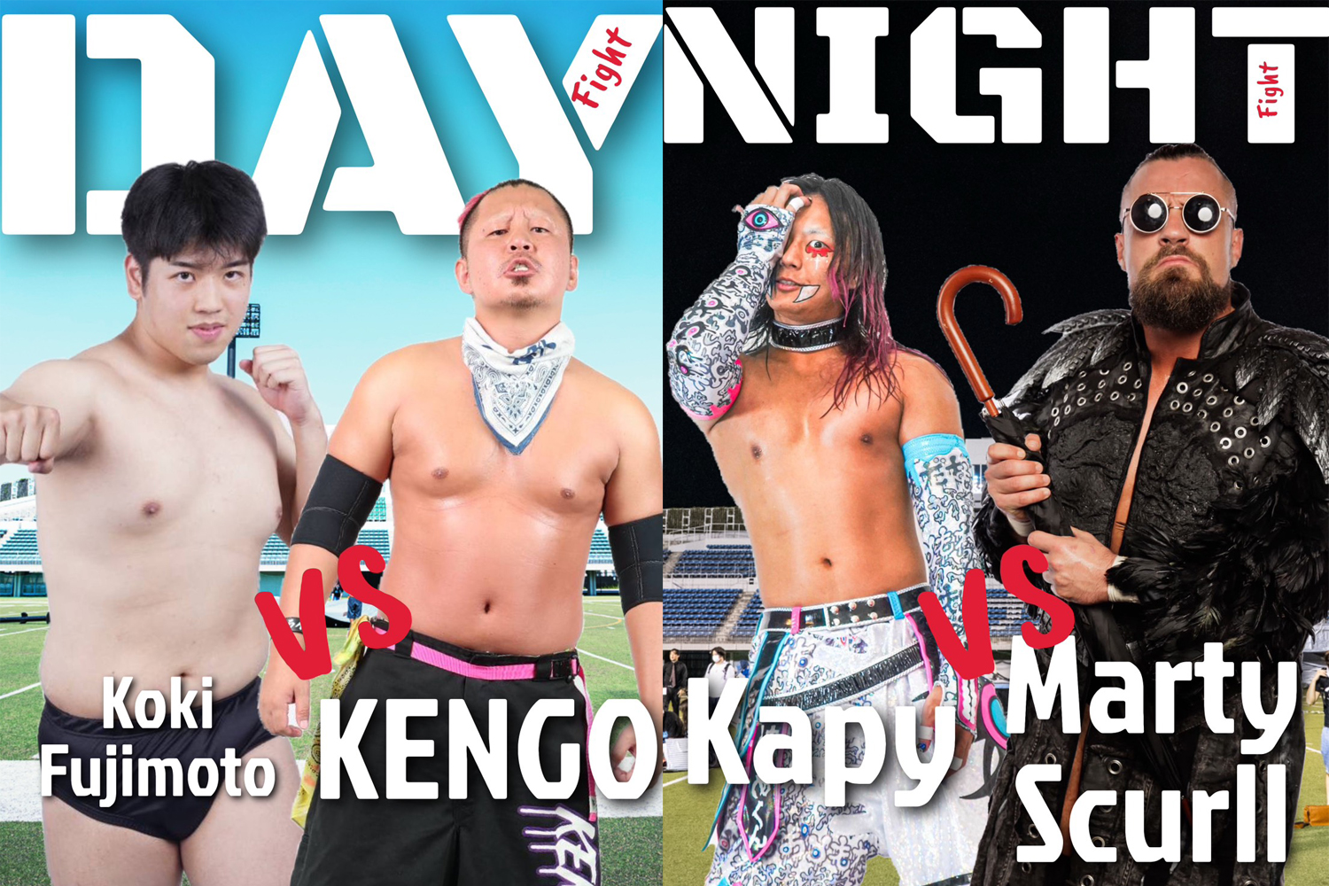 8.22「“HENTAI” REAL SUMMER VACATION」富士通スタジアム川崎大会で、マーティー・スカルvsかぴぃ、拳剛vs藤本幸輝、ゴキゲンvsHEAT-UP、T-Hawkに佐藤光留興行を知ってもらうランブルが決定！